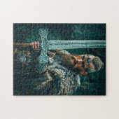 Viking krijger in authentieke kledij legpuzzel (Horizontaal)