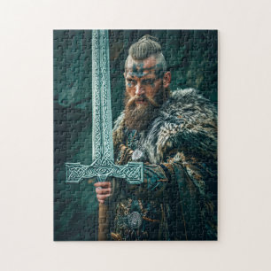 Viking krijger in authentieke kledij legpuzzel