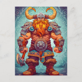 Viking krijger met bijl Noorse mythologie strip Briefkaart