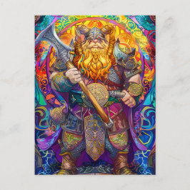 Viking krijger met bijl Noorse mythologie strip Briefkaart