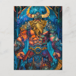 Viking krijger met bijl Noorse mythologie strip Briefkaart