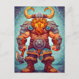 Viking krijger met bijl Noorse mythologie stripver Briefkaart