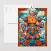 Viking krijger met bijl Noorse mythologie stripver Briefkaart (Voorkant / Achterkant)