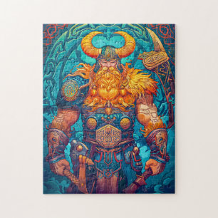 Viking krijger met bijl Noorse mythologie stripver Legpuzzel