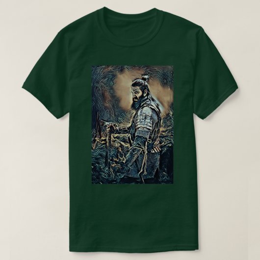 Viking krijger raider met bijl digitaal afbeelding t-shirt (Design voorkant)