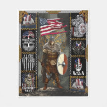 Viking krijger staand voor Amerikaanse vlag