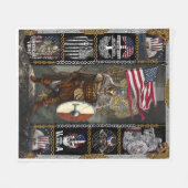 Viking krijger staat voor Amerikaanse vlag Fleece Deken (Voorkant (Horizontaal))