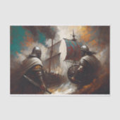 Viking krijgerschip decoupage tissuepapier (Voorkant)
