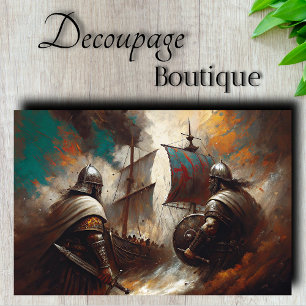 Viking krijgerschip decoupage tissuepapier