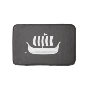 Viking-langboot met aangepaste achtergrondkleur badmat