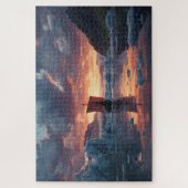 Viking Langschip Icy Fjord Legpuzzel (Verticaal)