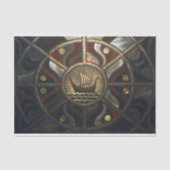 Viking Langschip Medaillon Decoupage Tissuepapier (Voorkant)