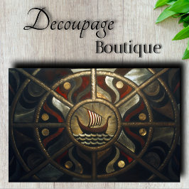 Viking Langschip Medaillon Decoupage Tissuepapier