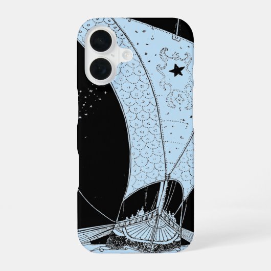 Viking-langschip zeilboot iPhone 16 hoesje (Achterkant)