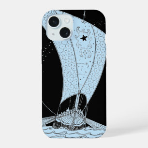Viking-langskip bij Nachtblauw iPhone 15 Hoesje
