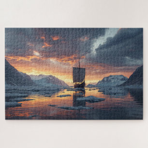 Viking-langskip Icy Fjord Legpuzzel