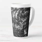 Viking-langskip in de storm — Ink Saga Art Latte Mok (Rechterhoek)