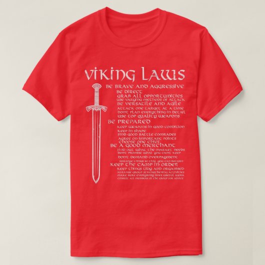Viking Laws Scandinavian Warriors Sword Distress T-shirt (Design voorkant)