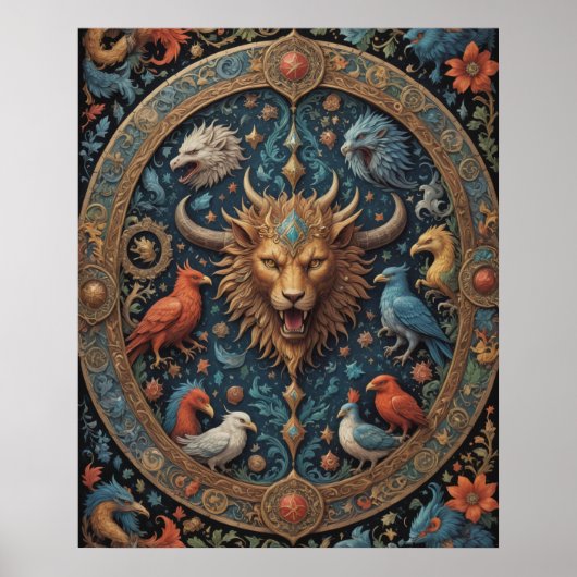 Viking Lion Shield Poster (Voorkant)