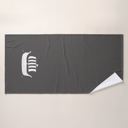 Viking longboat schip met aangepaste achtergrondkl badhanddoek (Badhanddoek)