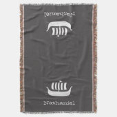 Viking longboat schip met aangepaste achtergrondkl deken (Voorkant Verticaal)