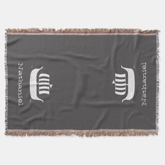 Viking longboat schip met aangepaste achtergrondkl deken (Voorkant)