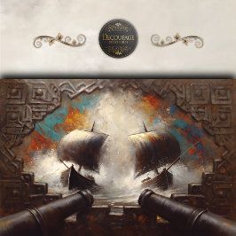 Viking Longship Battle Decoupage Tissuepapier