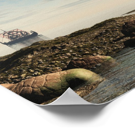 Viking Longship Homeward Bound Poster (Hoek)