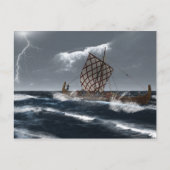 Viking Longship in een Atlantisch Storm Briefkaart (Voorkant)