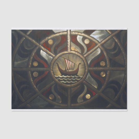 Viking Longship Medallion Decoupage Tissuepapier (Voorkant)