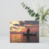 Viking Longship op Sunset Briefkaart (Staand voorkant)