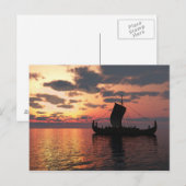 Viking Longship op Sunset Briefkaart (Voorkant / Achterkant)