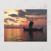 Viking Longship op Sunset Briefkaart (Voorkant)