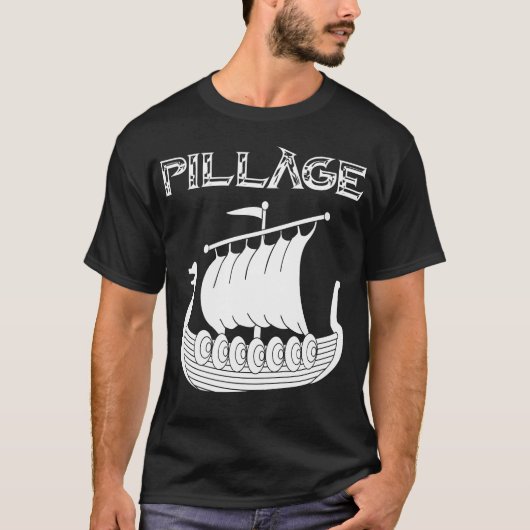 Viking Longship Pillage T-shirt (Voorkant)
