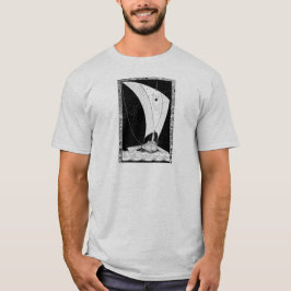 Viking Longship Sailboot in Zee T-shirt