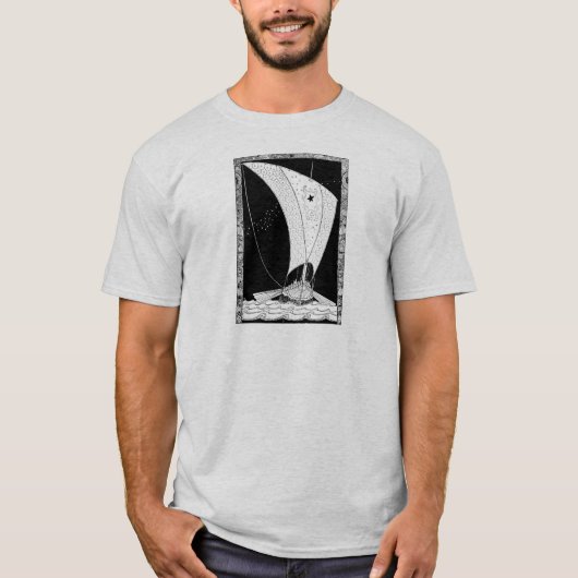 Viking Longship Sailboot in Zee T-shirt (Voorkant)