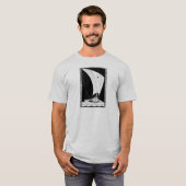 Viking Longship Sailboot in Zee T-shirt (Voorkant volledig)