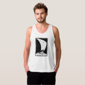 Viking Longship Sailboot in Zee T-shirt (Voorkant volledig)