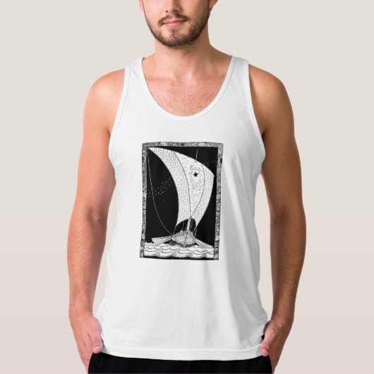 Viking Longship Sailboot in Zee T-shirt (Voorkant)