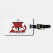 Viking Longship Silhouette Drakkar Ship Bagagelabel (Voorkant horizontaal)
