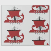 Viking Longship Silhouette Drakkar Ship Cadeaupapier (Vlak)