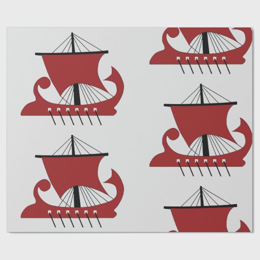Viking Longship Silhouette Drakkar Ship Cadeaupapier (Vlak)