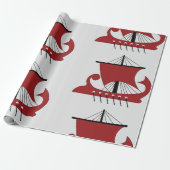 Viking Longship Silhouette Drakkar Ship Cadeaupapier (Uitgerold)