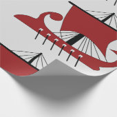Viking Longship Silhouette Drakkar Ship Cadeaupapier (Hoek)