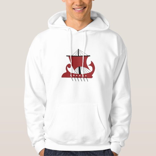 Viking Longship Silhouette Drakkar Ship Hoodie (Voorkant)