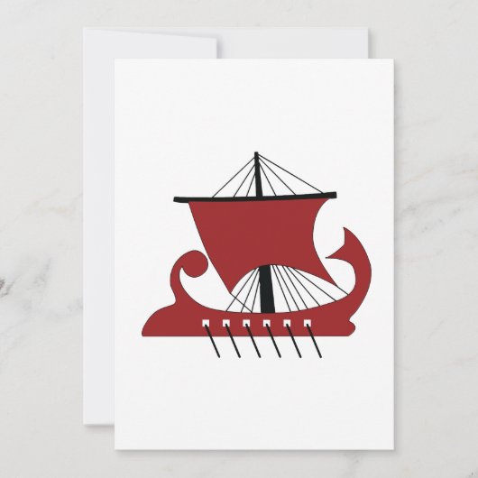 Viking Longship Silhouette Drakkar Ship Kaart (Voorkant)