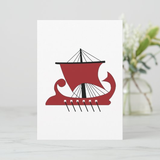 Viking Longship Silhouette Drakkar Ship Kaart (Staand voorkant)