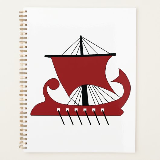 Viking Longship Silhouette Drakkar Ship Planner (Voorkant)