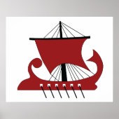 Viking Longship Silhouette Drakkar Ship Poster (Voorkant)
