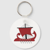 Viking Longship Silhouette Drakkar Ship Sleutelhanger (Voorkant)